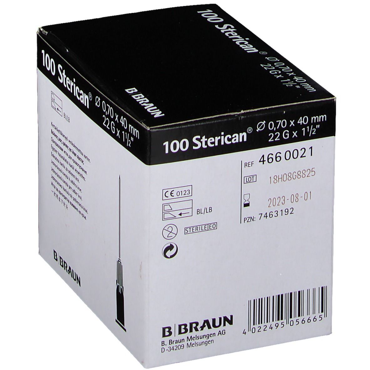 Sterican® pour prélèvement sanguin G22 x 1 1/2 pouce 0,7 x 40 mm noir