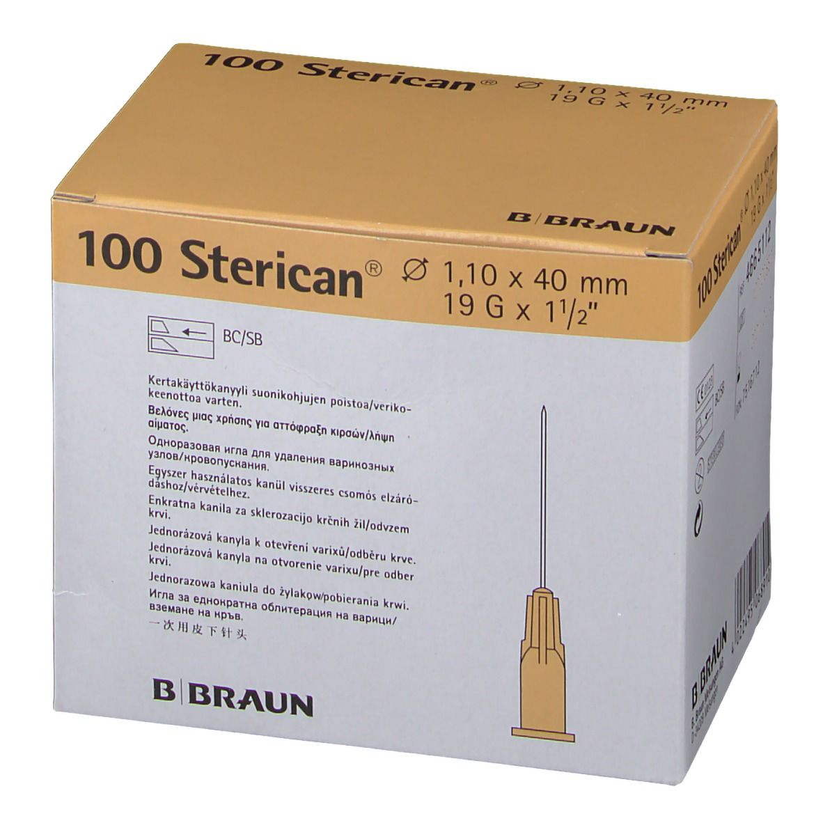 Sterican® pour la sclérothérapie des varices G 19 x 1 1/2 Zoll  1,1 mm x 40 mm, ivoire