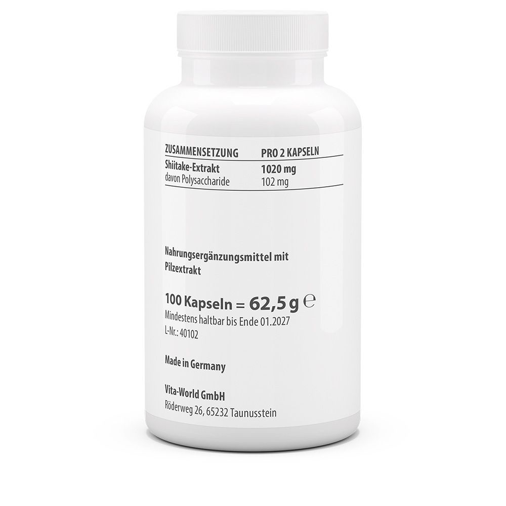 Dos du flacon. Informations sur la composition, la valeur nutritionnelle, la date limite, le fabricant. 100 gélules.