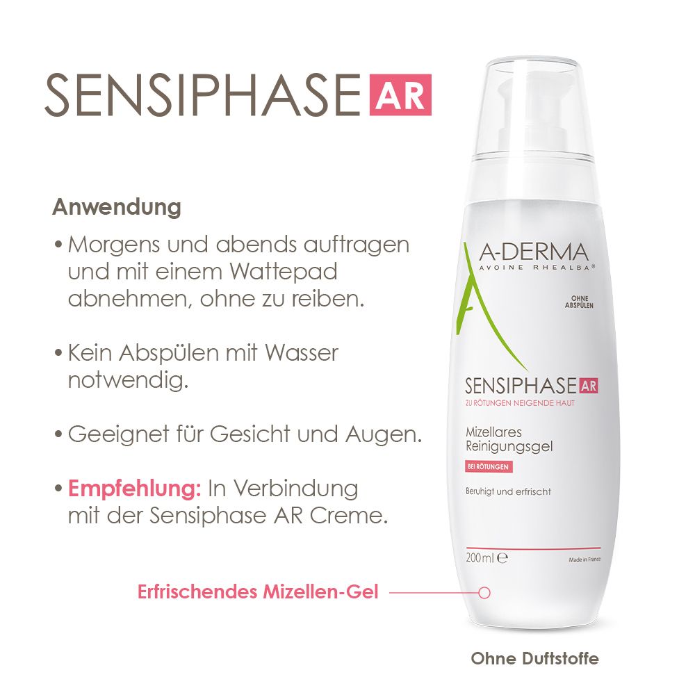 A-Derma SENSIPHASE AR Gel nettoyant micellaire