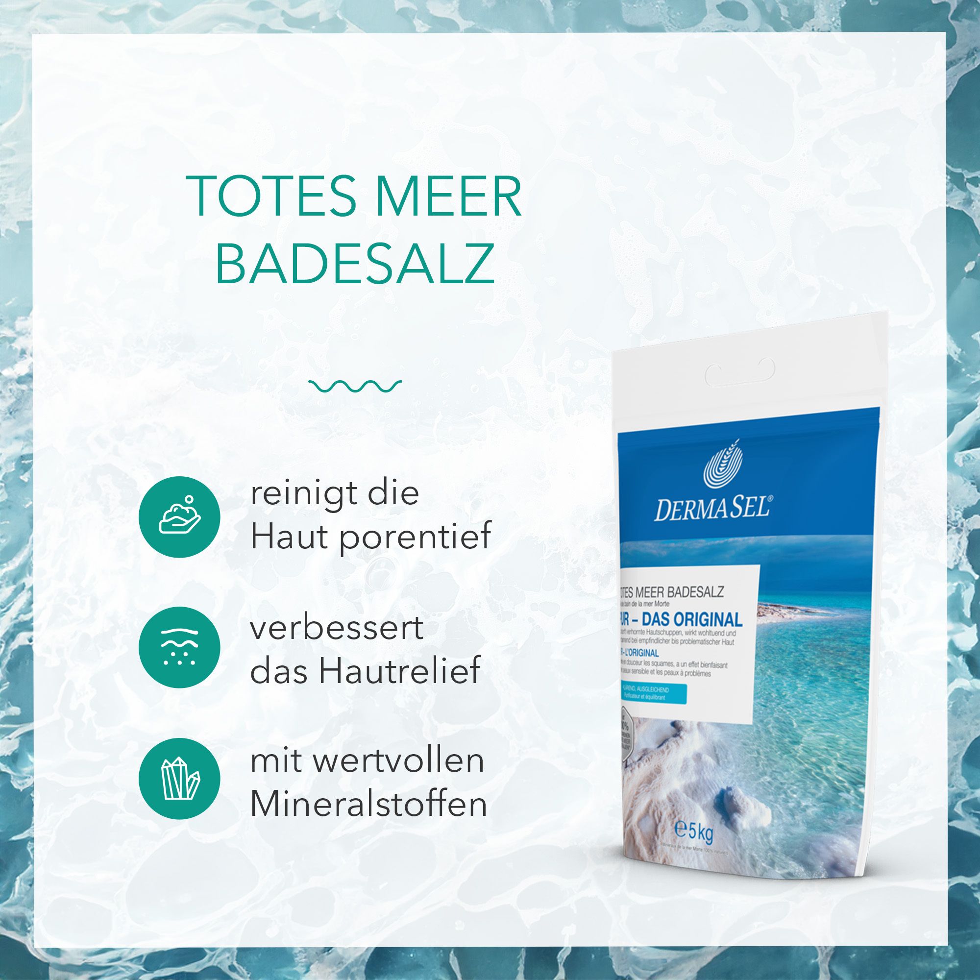 DERMASEL® Sels de bain de la mer Morte Pur l'Originaal