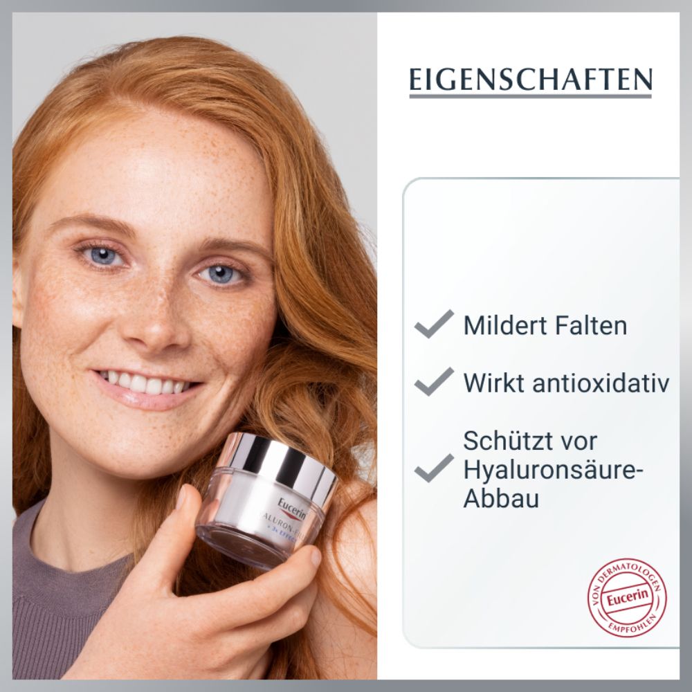 Eucerin Hyaluron-Filler Tagespflege für trockene Haut – Glättet Falten, pflegt & beugt vorzeitiger Hautalterung vor