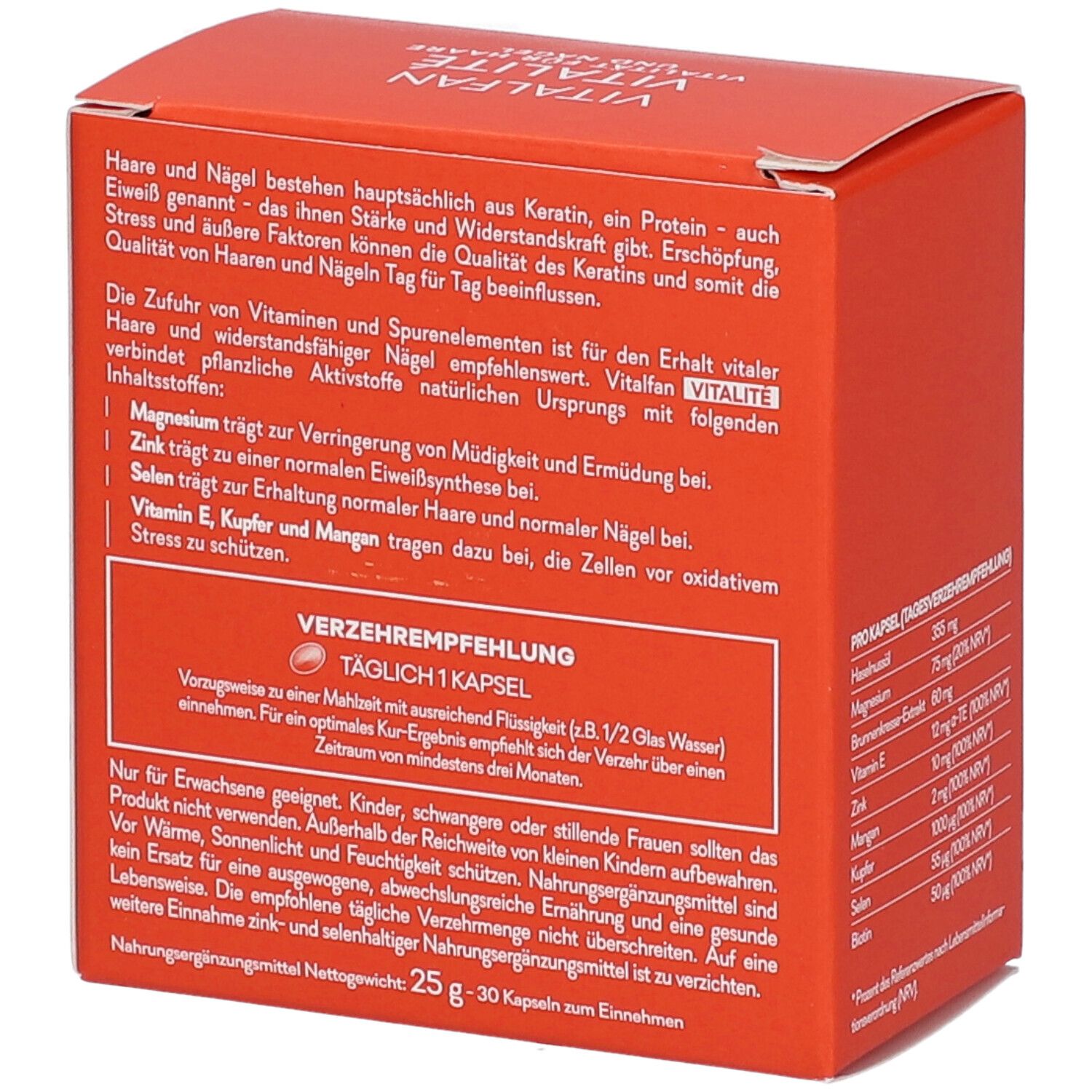 RENE FURTERER VITALFAN Vitalité Cheveux et ongles