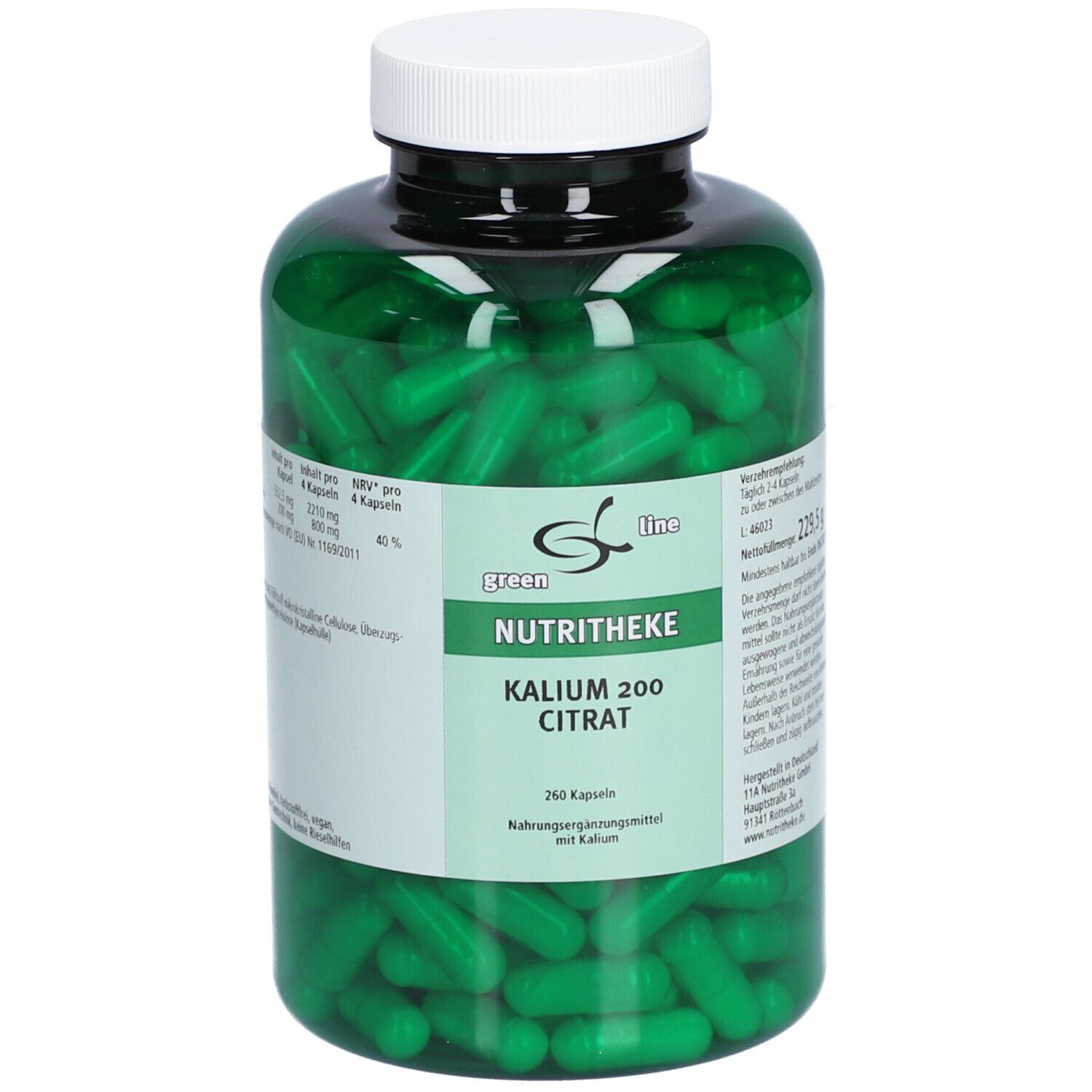 green line NUTRITHEKE Kalium 200 Citrat