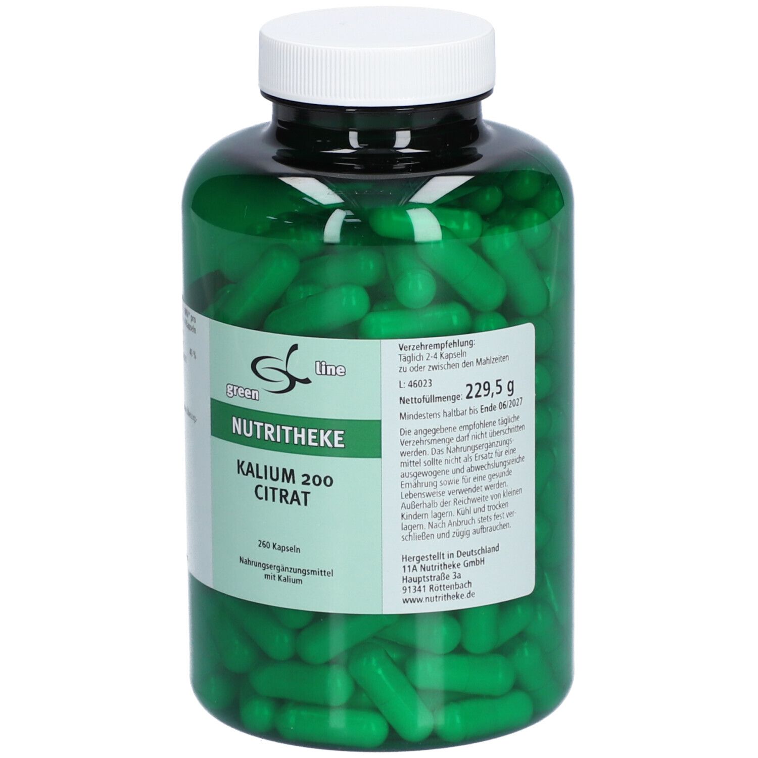 green line NUTRITHEKE Kalium 200 Citrat