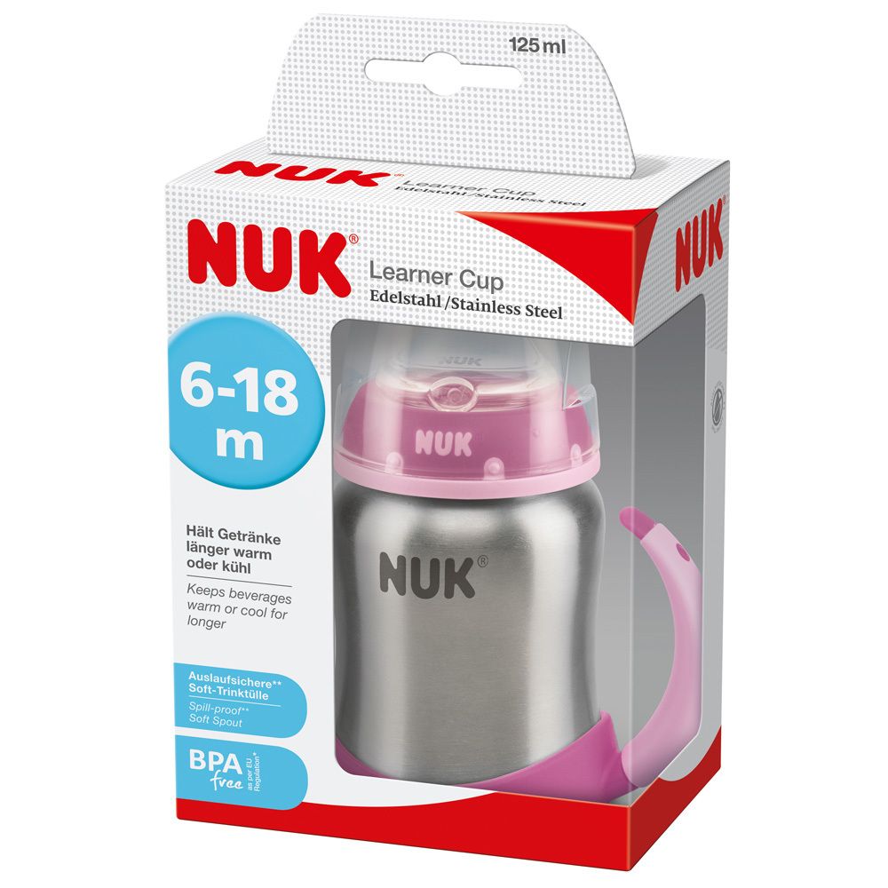 NUK® Learner Cup Acier inoxydable 125 ml rose