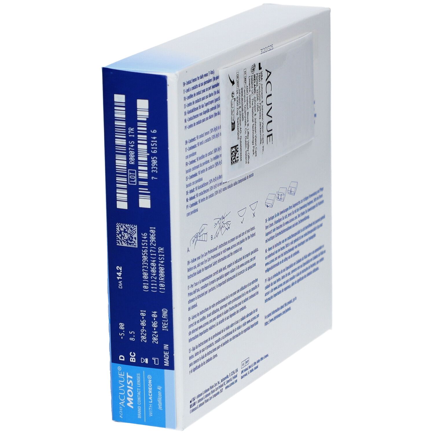 Acuvue® 1-Day Moist mit Lacreon® Basiskurve 8.5 Tageslinse