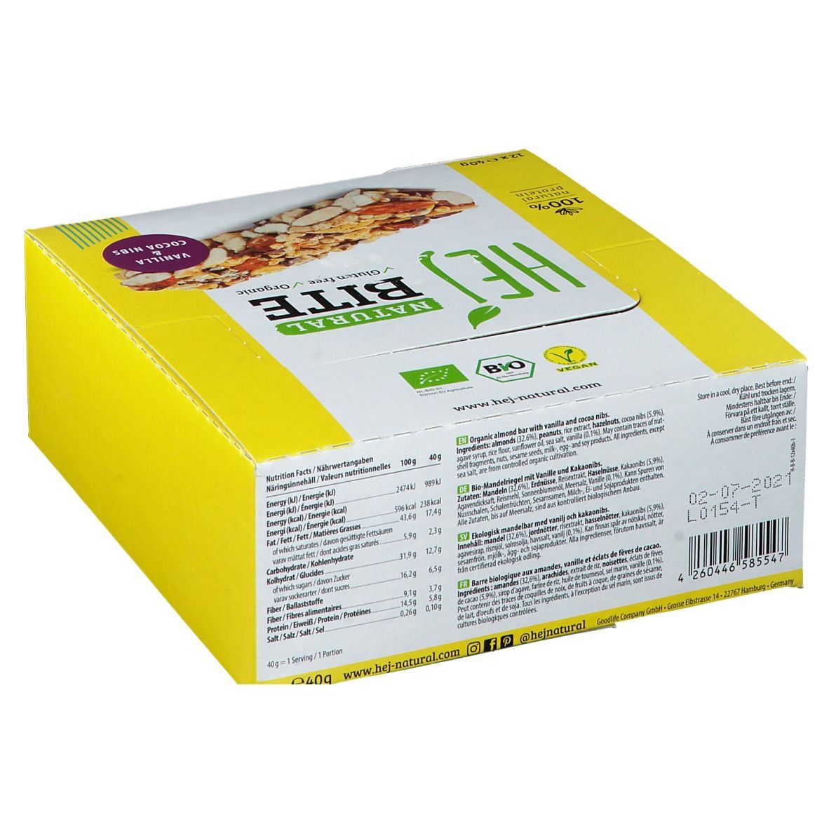 Hejbar Natural Bite Vanilla & Cocoa Nibs