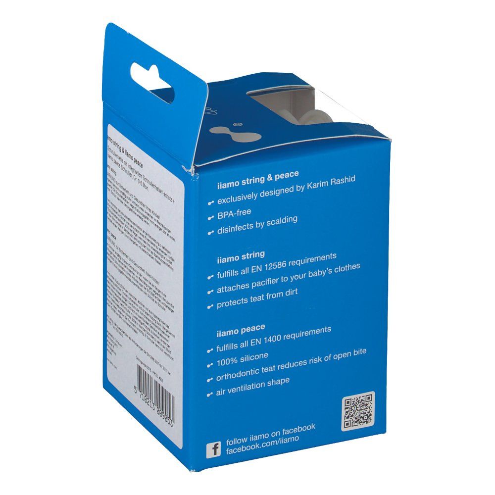 iiamo® string & peace Schnuller-Set mit Silikon-Schnuller 0 - 6 Monate lila