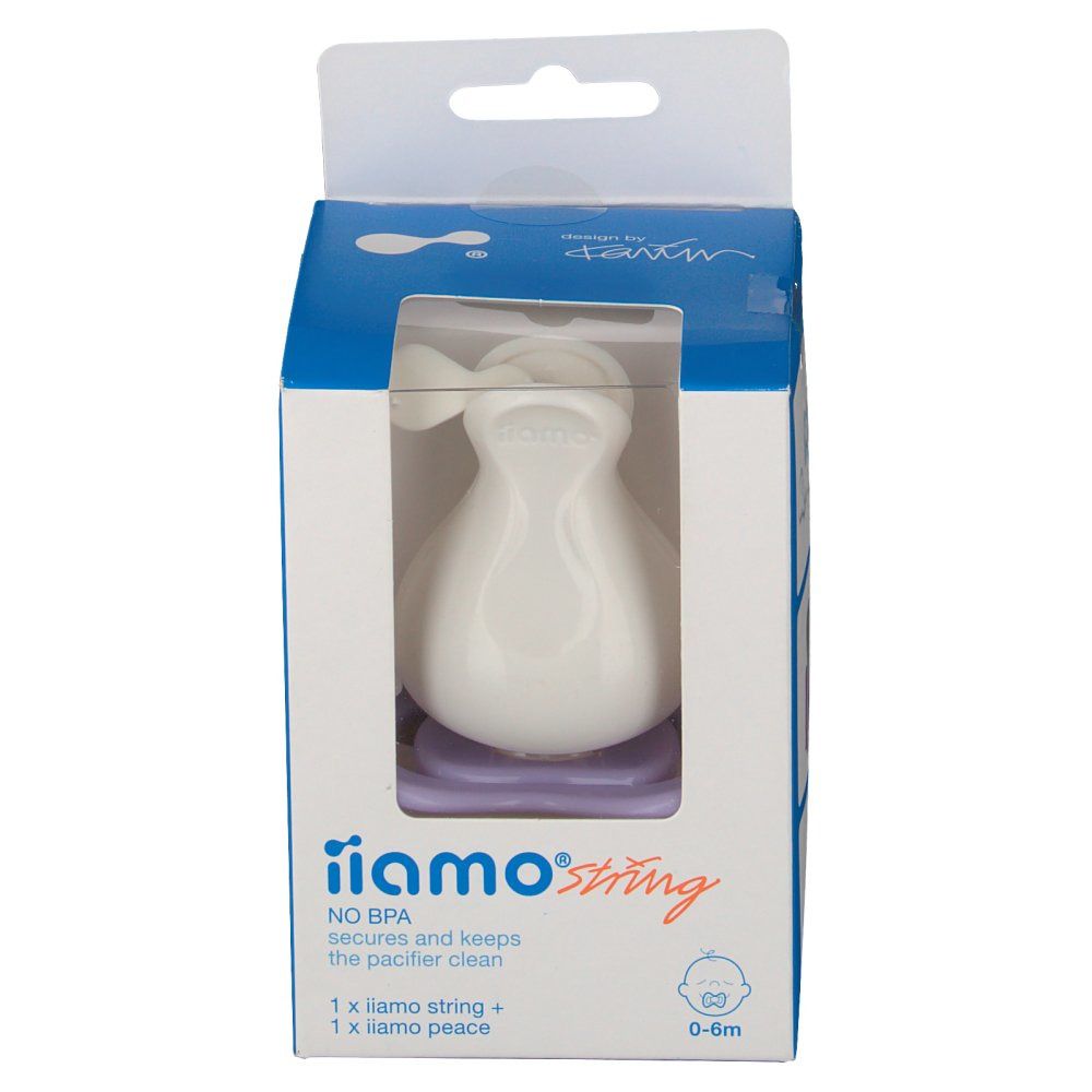 iiamo® string & peace Schnuller-Set mit Silikon-Schnuller 0 - 6 Monate lila