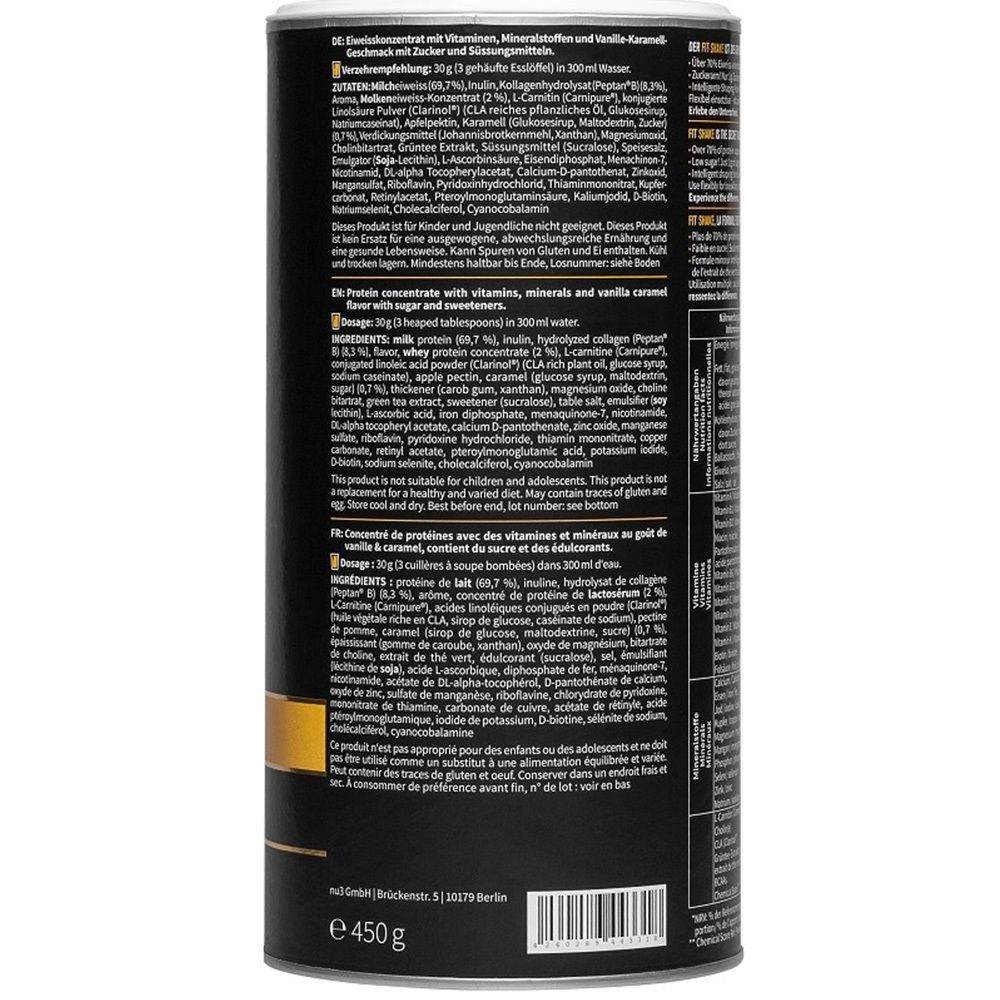 nu3 Fit Shake, Vanilla-Karamell
