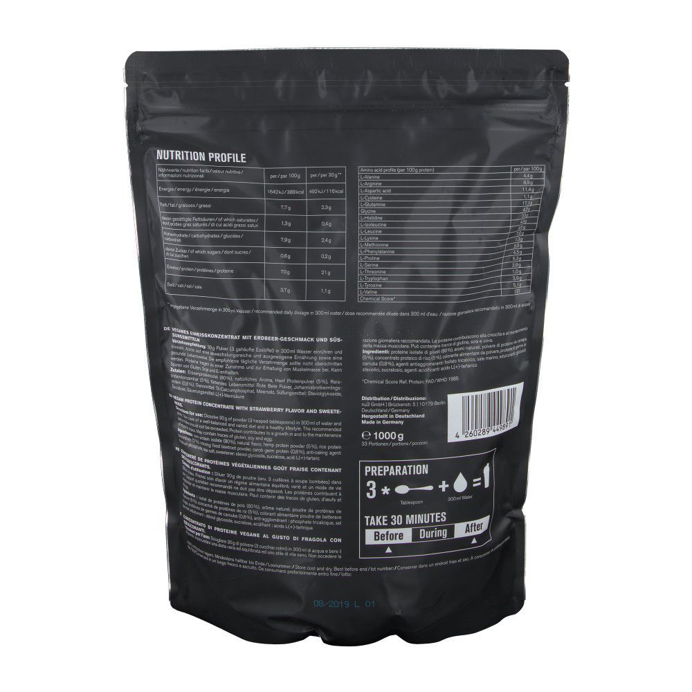 nu3 Vegan Protein 3K Shake, Erdbeere