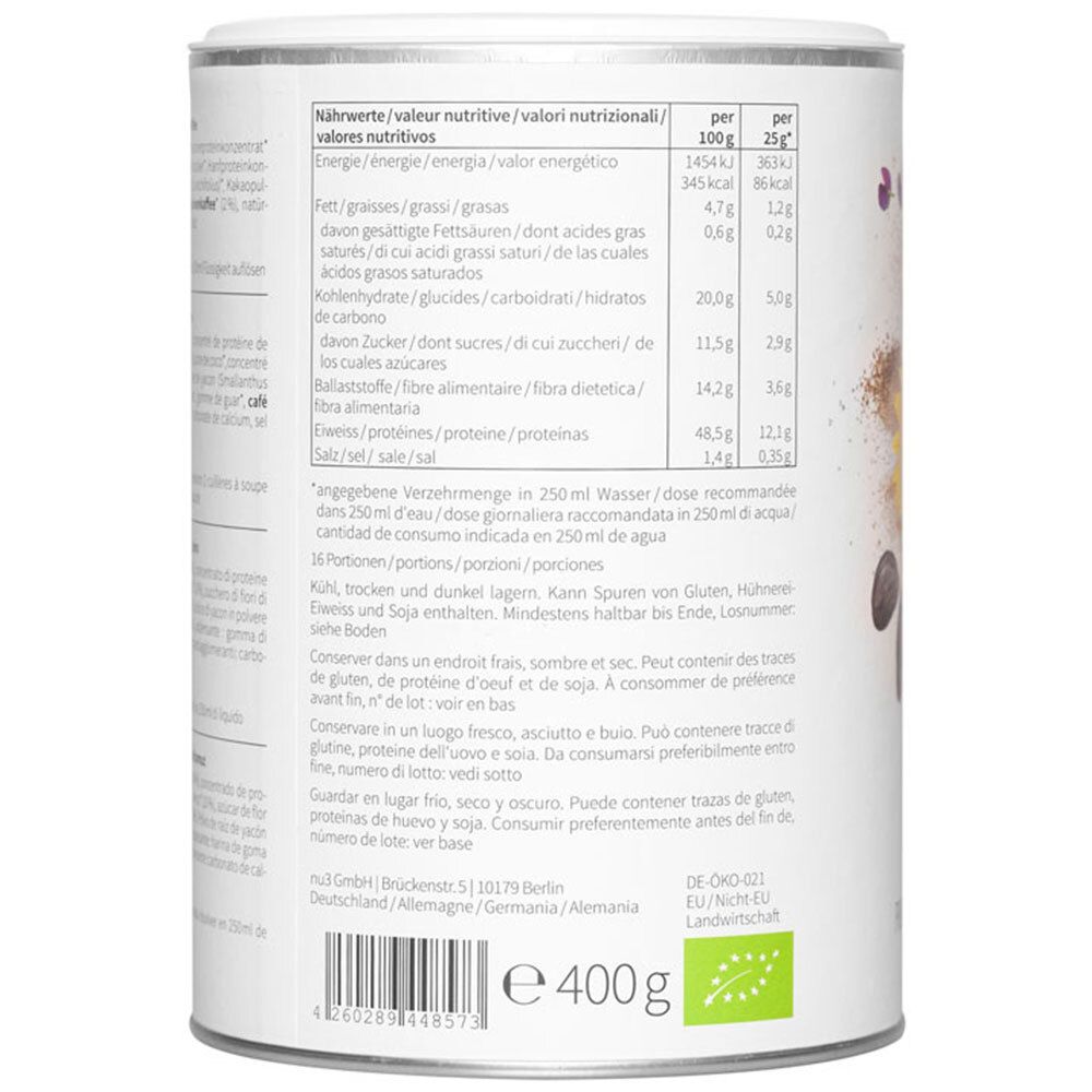 nu3 Shake Protéiné Vegan Bio Premium choco-macchiato