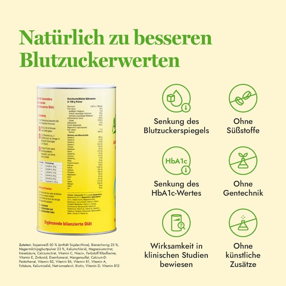 Dunkle Glasflasche mit grünem Deckel. Etikett mit Produktname und Kürbis-Illustration.