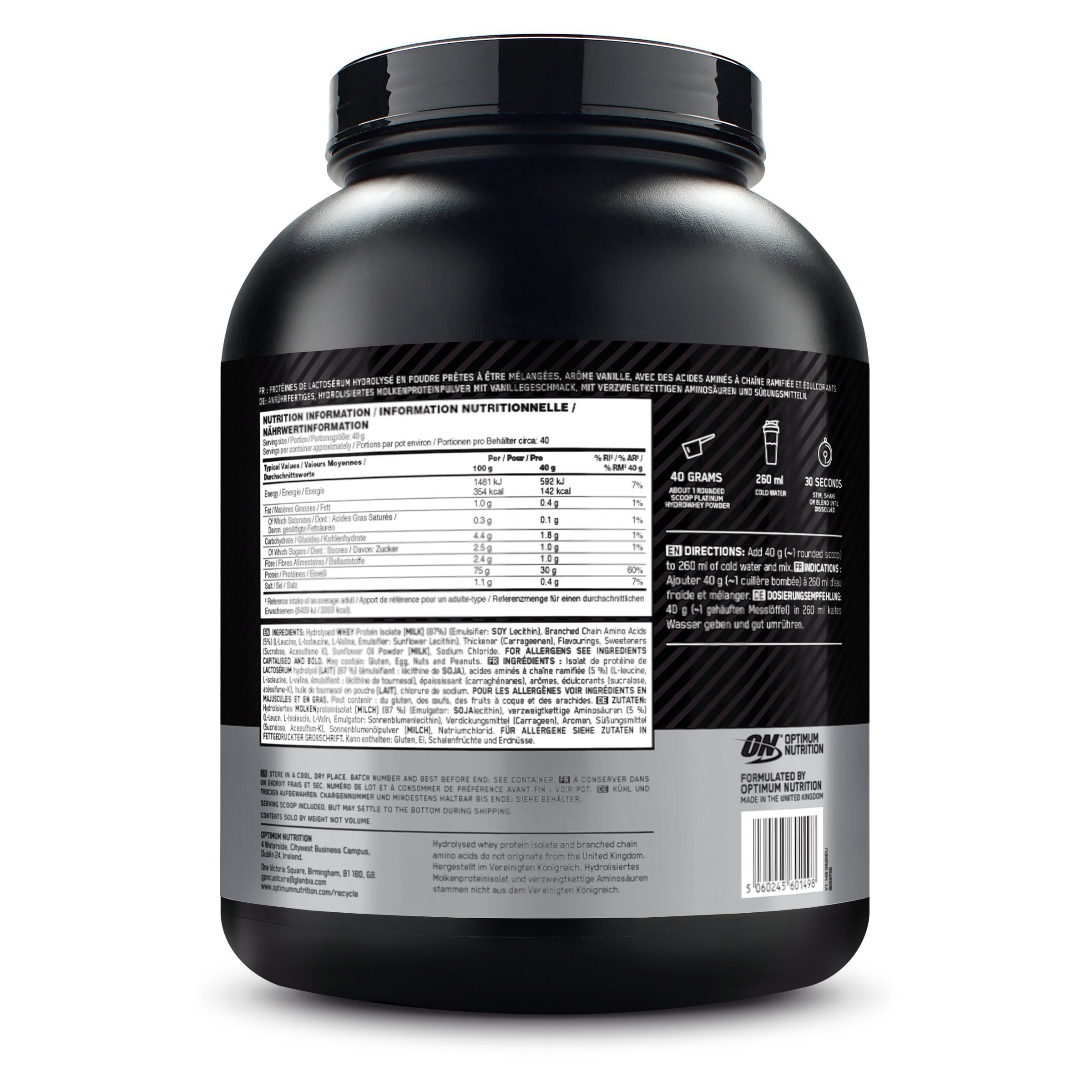 Optimum Nutrition Hydro Whey, Vanille