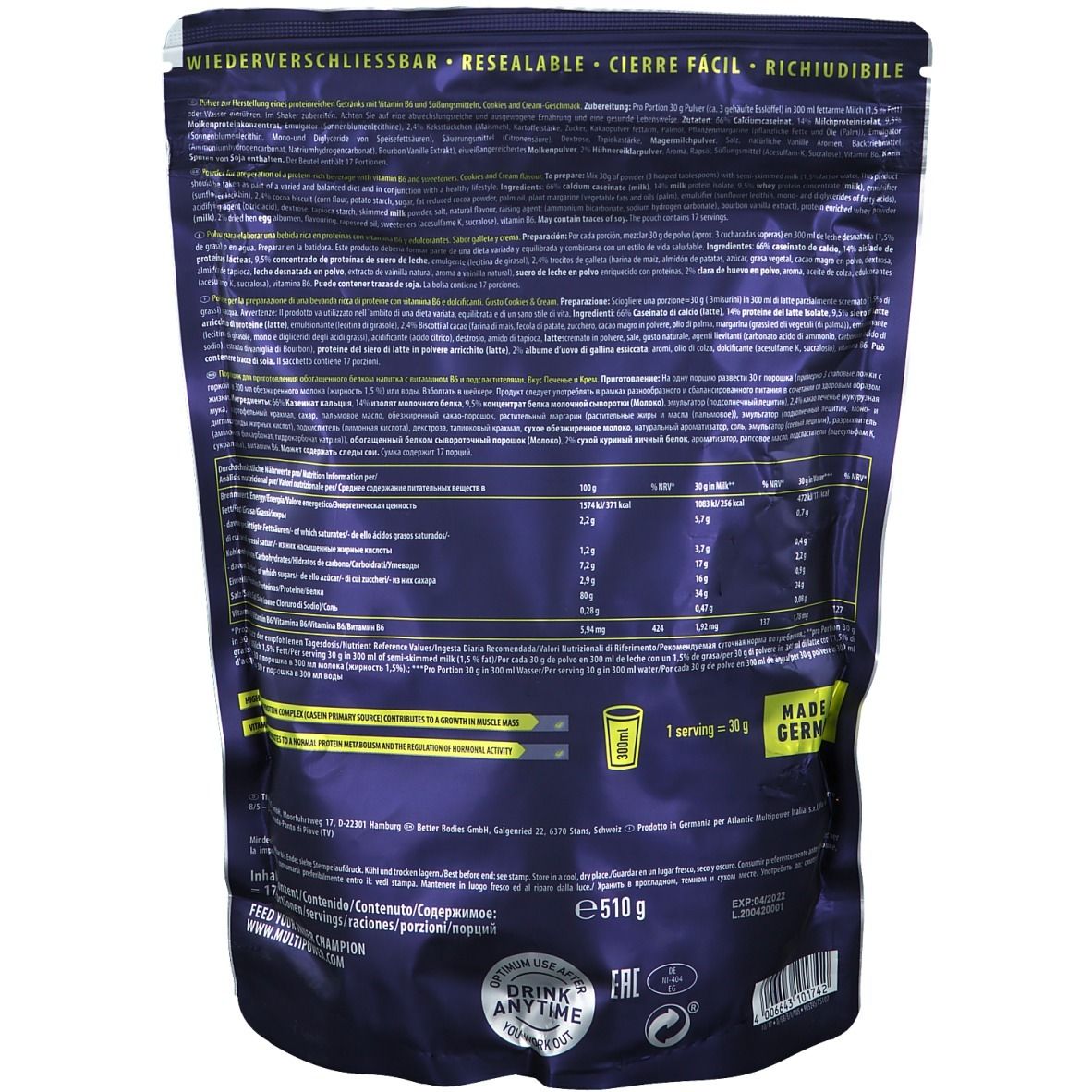 Multipower Formula 80 Protein Complexb Cookies-Cream