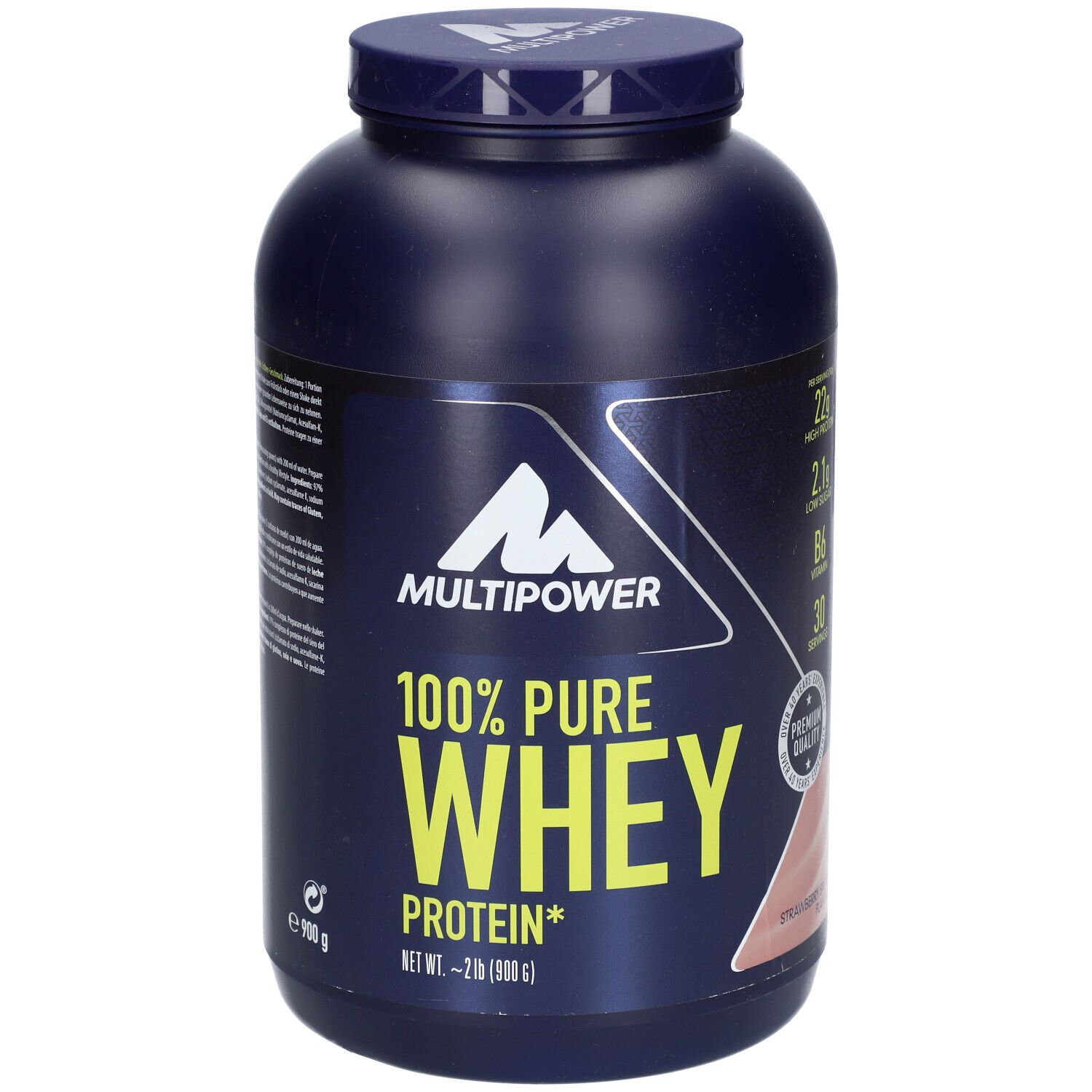 Multipower 100 % Whey Protein, Erdbeere-Sahne, Pulver