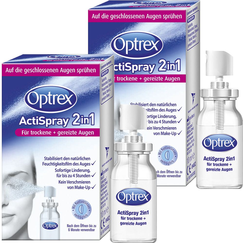 Optrex ActiSpray 2in1 für trockene und gereizte Augen Doppelpack