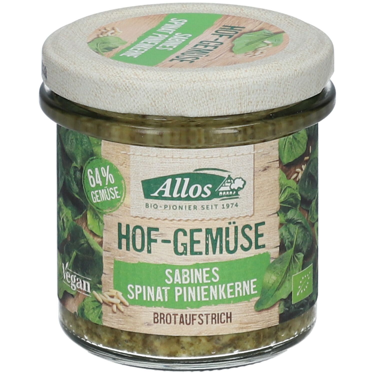 Allos Hof-Gemüse Sabines Spinat Pinienkerne Brotaufstrich