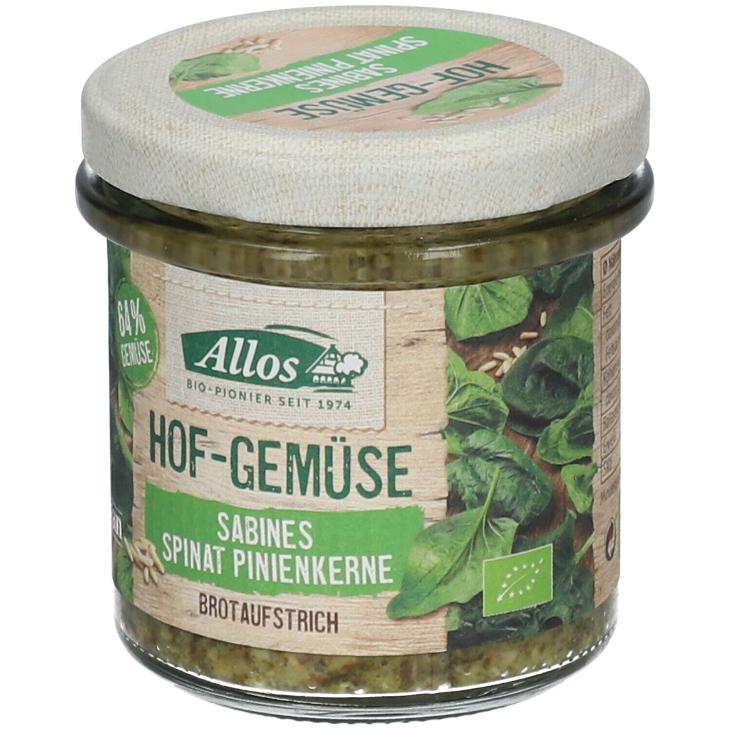 Allos Hof-Gemüse Sabines Spinat Pinienkerne Brotaufstrich