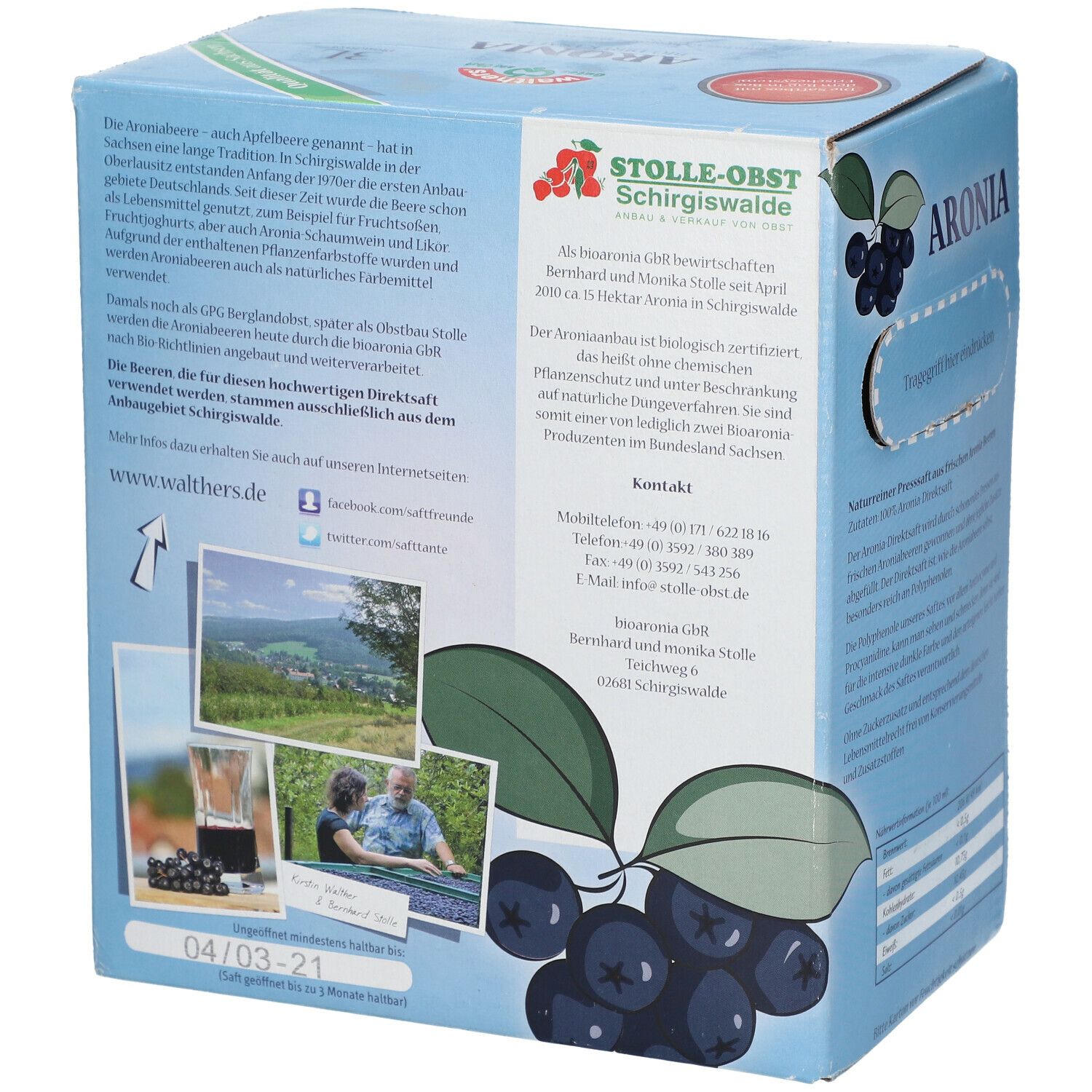 walthers® Jus direct d'aronia biologique