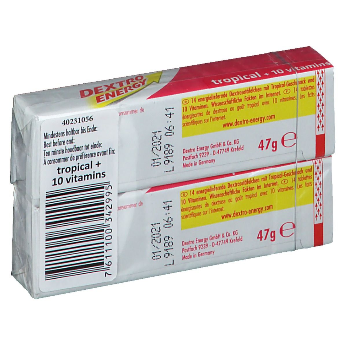 Dextro Energy Tropical + 10 Vitamines Pack double