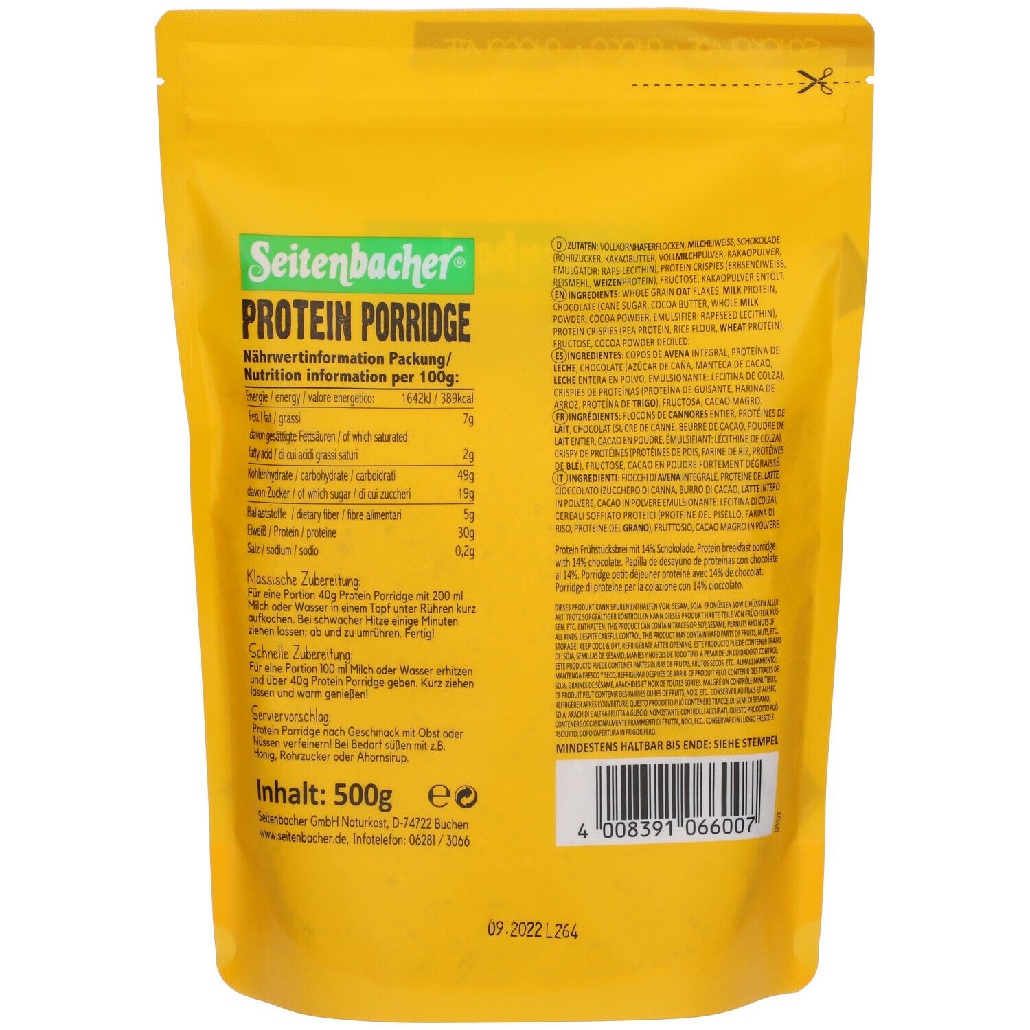 Seitenbacher® Protein Porridge Schokolade