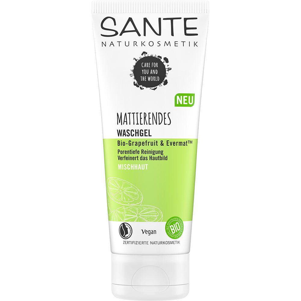 SANTE Naturkosmetik Gel nettoyant matifiant Bio-Pamplemousse & Evermattm