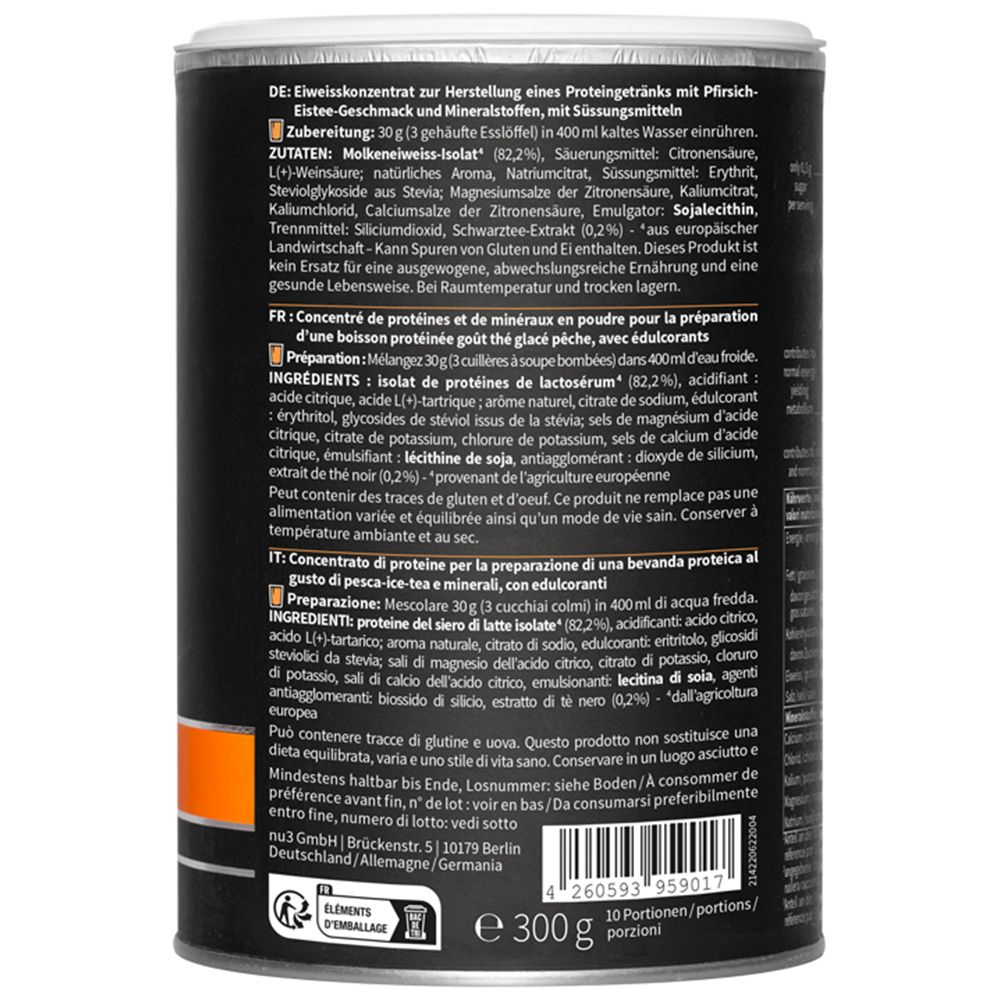 nu3 Fit Protein Water, Iced Tea Peach
