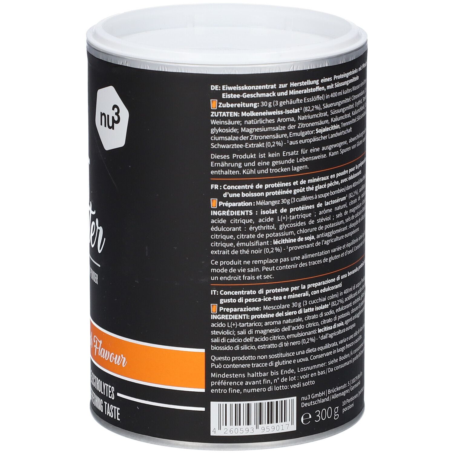nu3 Fit Protein Water, Iced Tea Peach