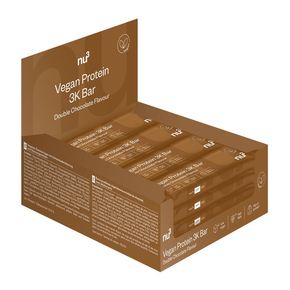 nu3 Vegan Protein 3K Bar, Double Chocolat