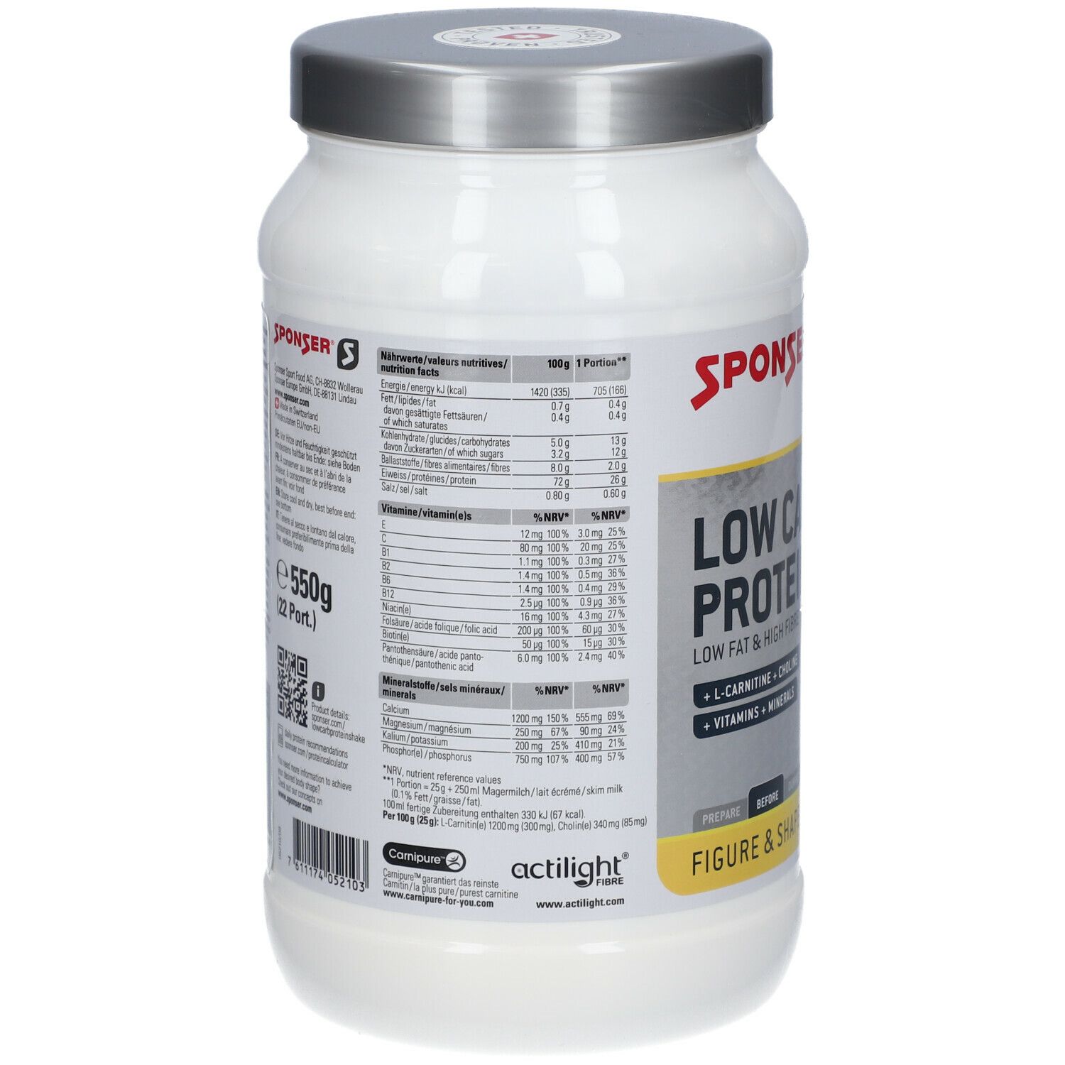 SPONSER® LOW CARB PROTEIN SHAKE, Vanille