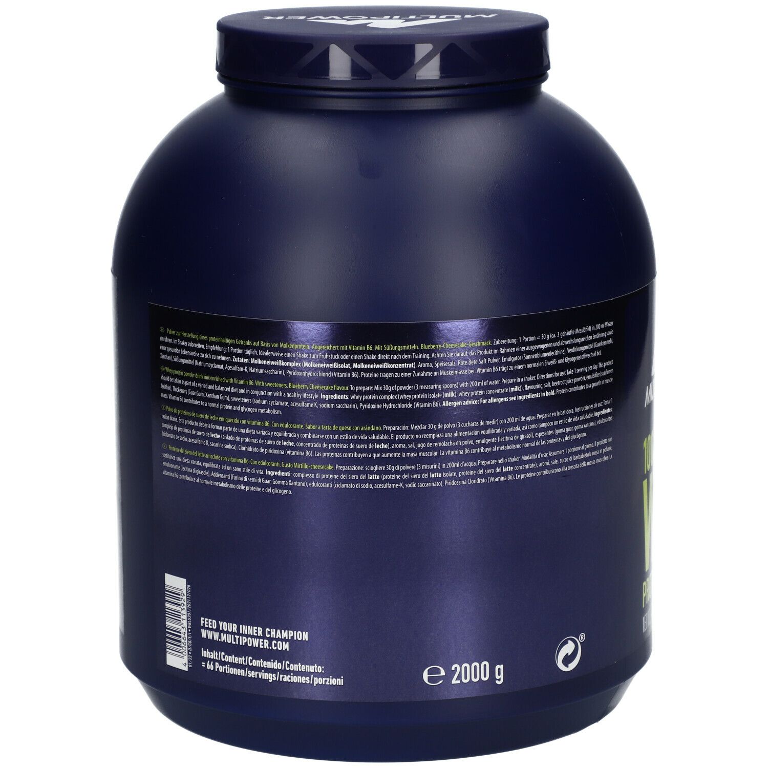 Multipower 100 % Whey Protein, Blueberry Cheesecake