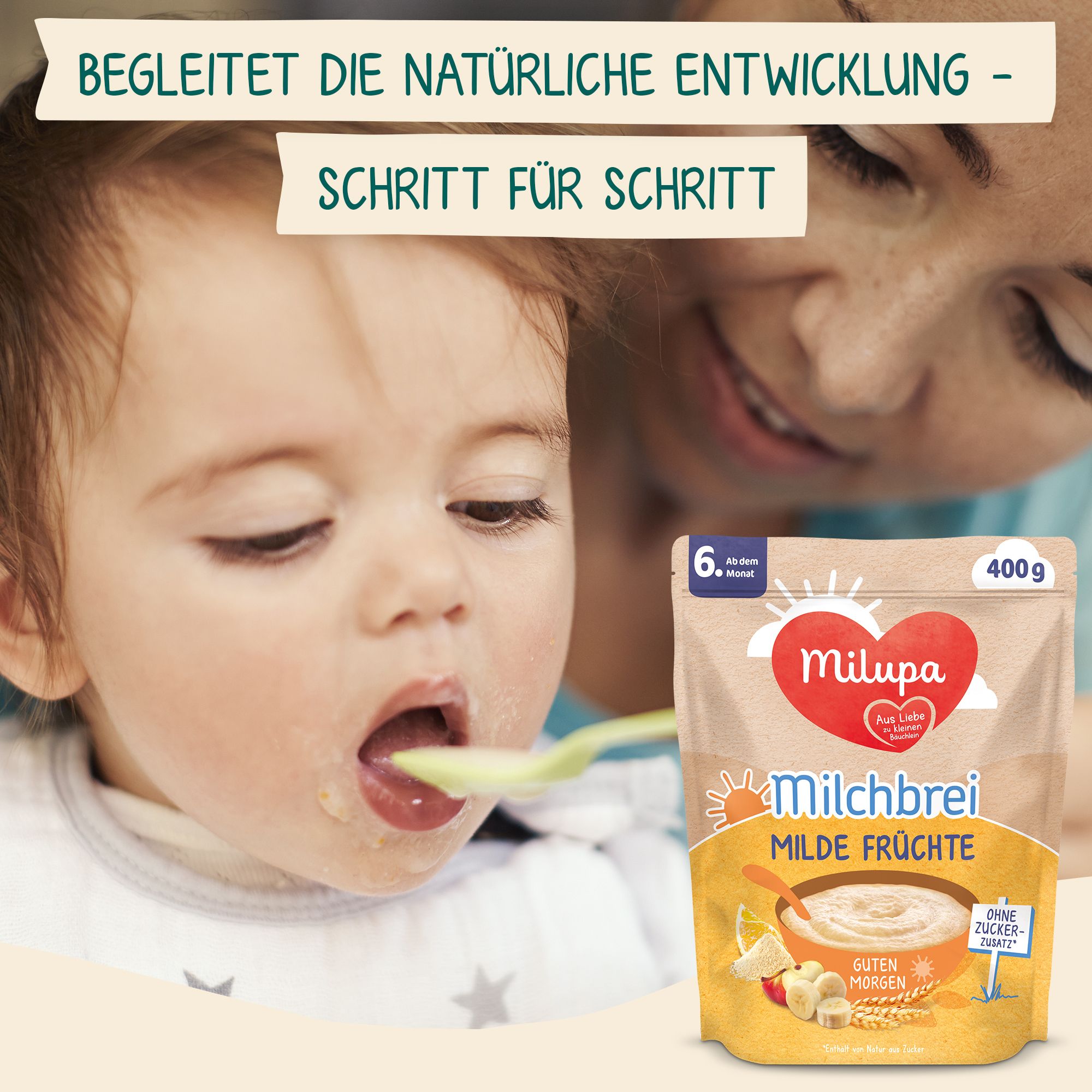 Milupa Guten Morgen Milchbrei Milde Früchte ab dem 6 Monat