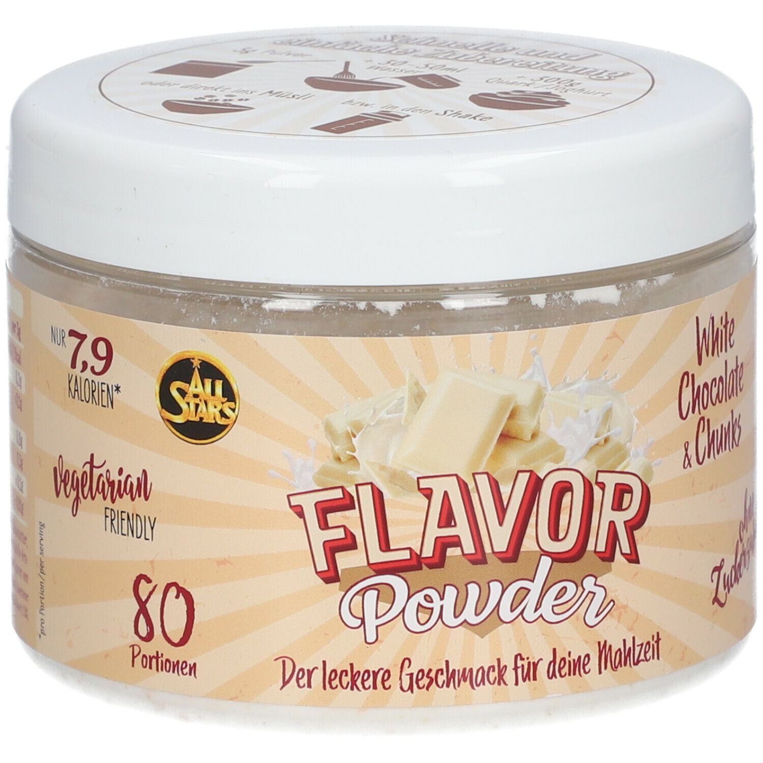 All Stars® Flavor Powder White Chocolate & Chunks 240 g - Redcare Apotheke