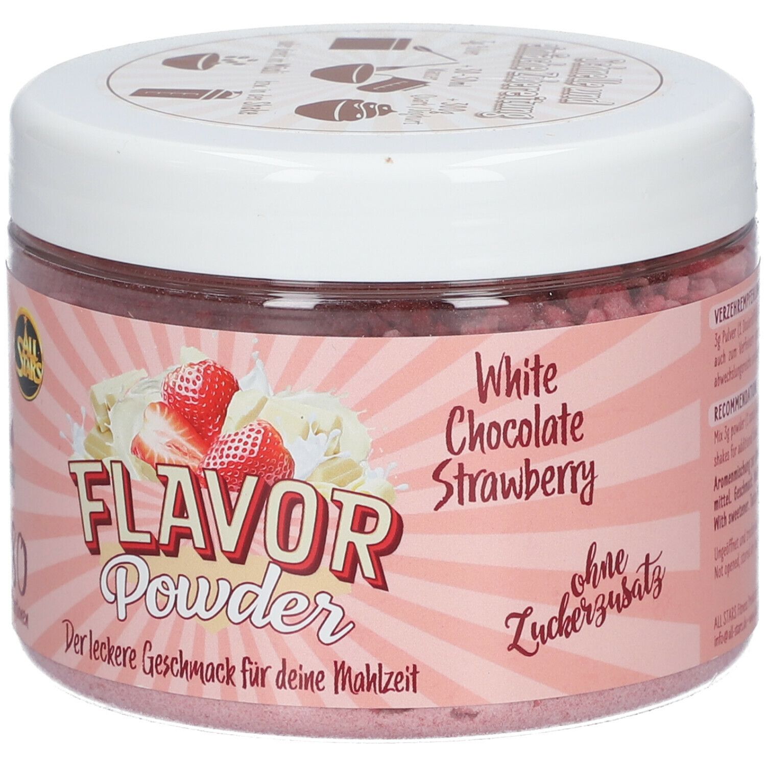 All Stars® Flavor Powder White Chocolate Strawberry 240 g - Redcare Apotheke