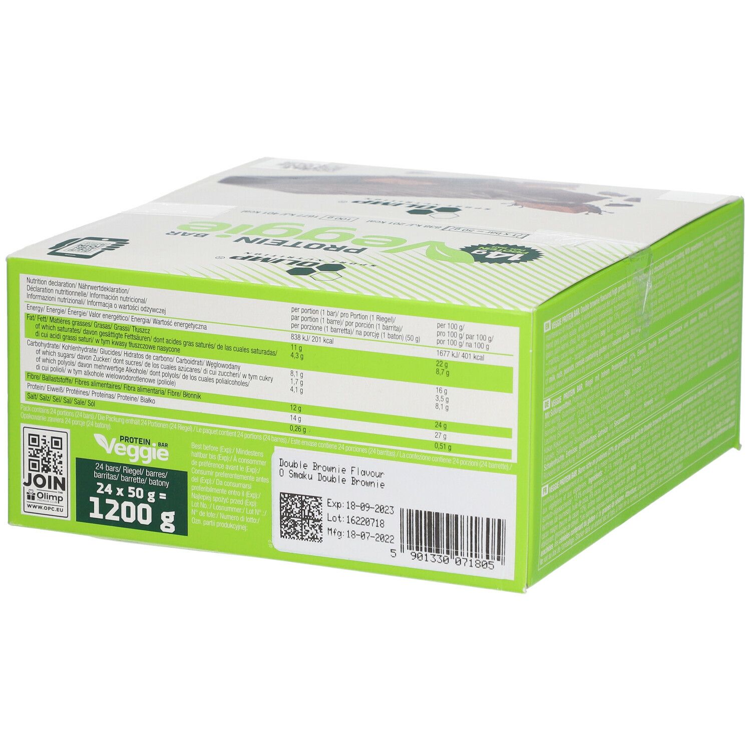 OLIMP® PROTEIN BAR Veggie DOUBLE BROWNIE