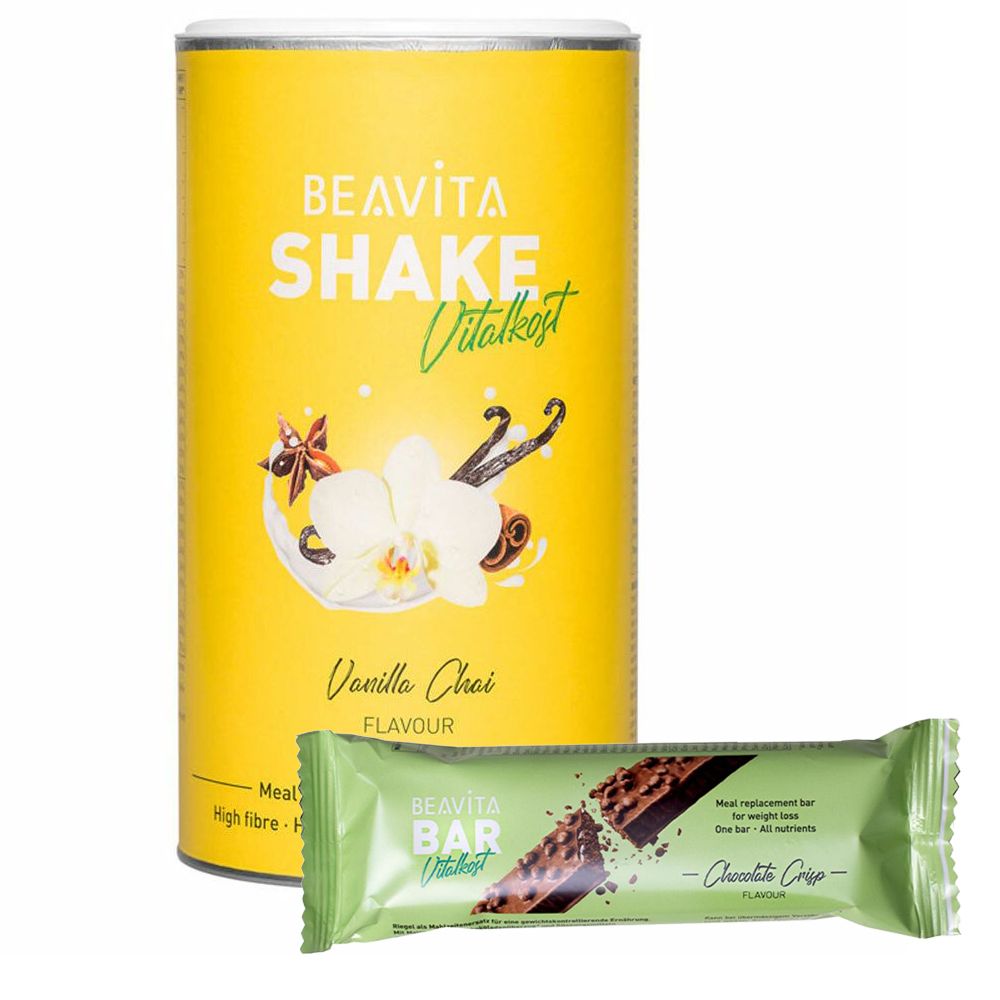 BEAVITA Vitalkost Plus, Vanilla Chai + barre diététique Chocolate Crisp