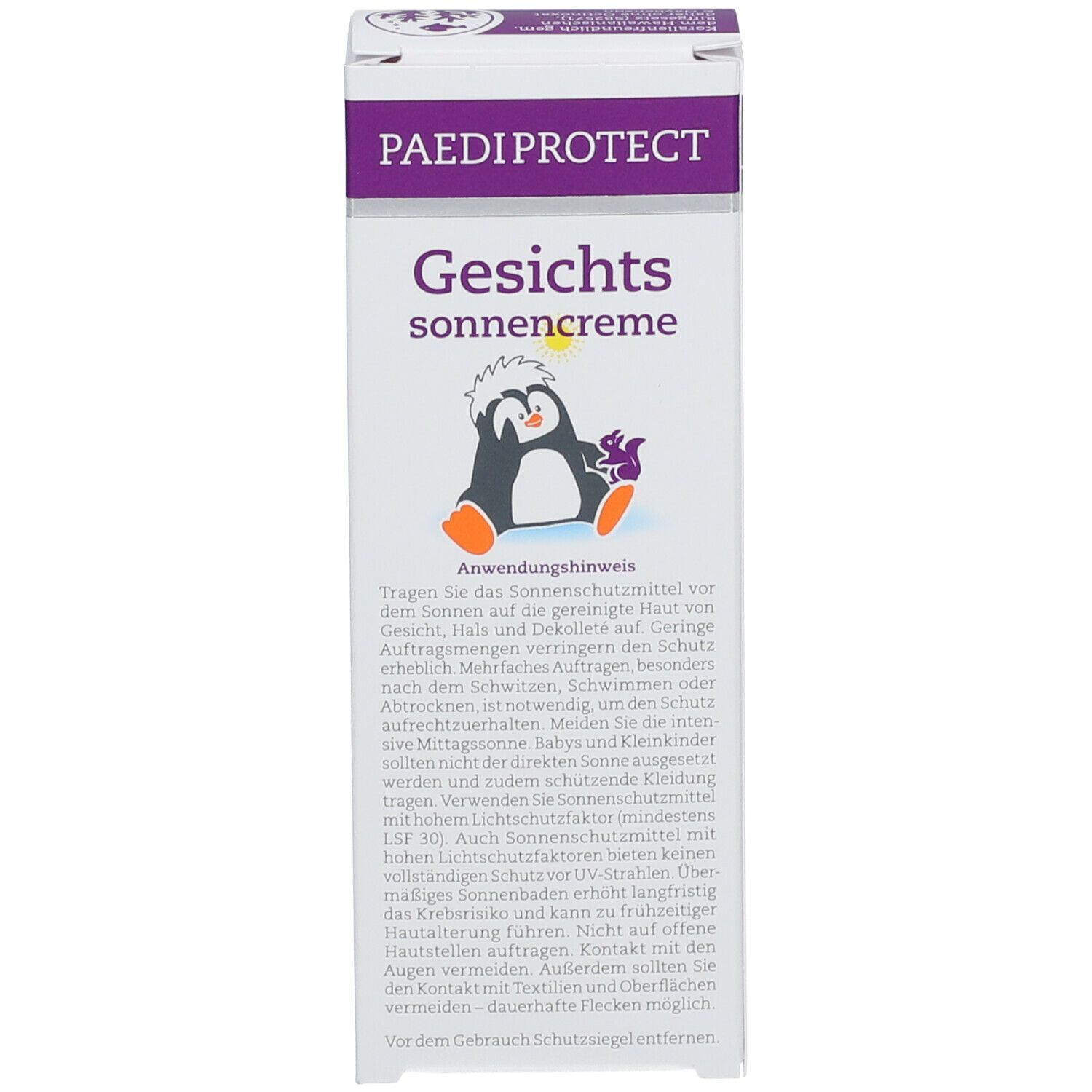 PAEDIPROTECT Crème solaire pour le visage SPF50+