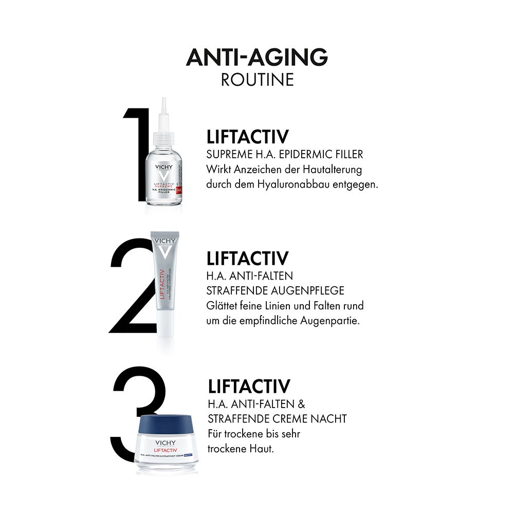 Vichy Liftactiv Hyaluron Anti-Falten & Straffheit Creme Nachtcreme: Straffende Anti-Aging-Nachtcreme mit Hyaluronsäure