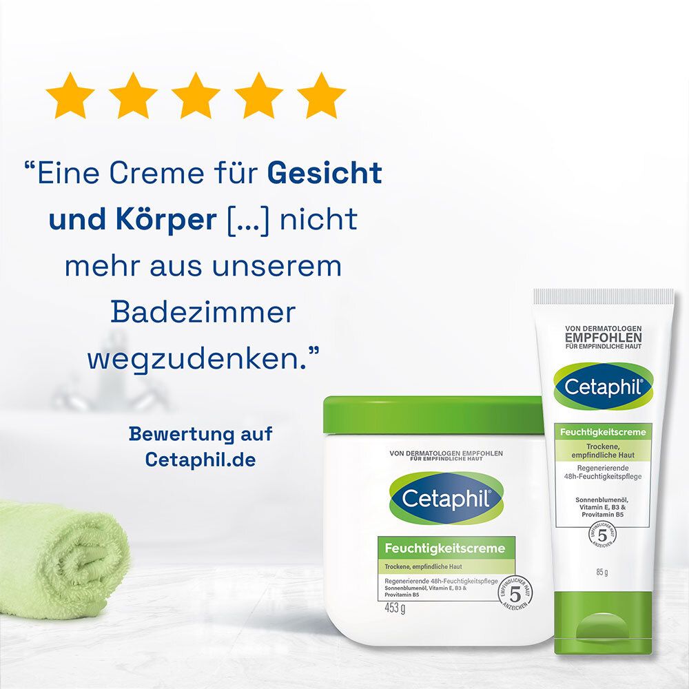 CETAPHIL Feuchtigkeitscreme für trockene, empfindliche Körper- & Gesichtshaut