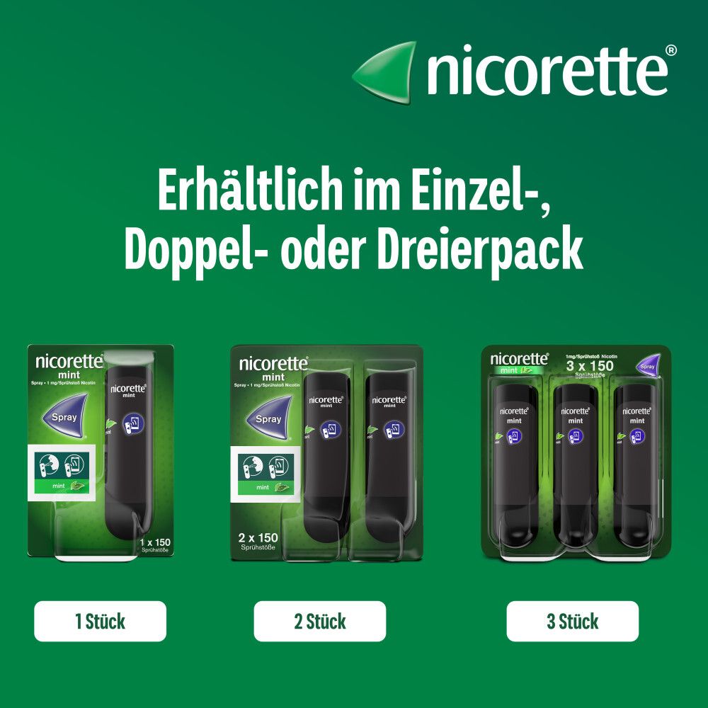 Nicorette Mint Spray : lots de 1, 2 et 3 flacons.