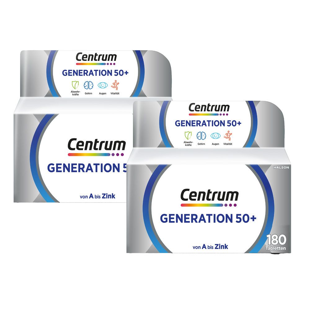 Centrum® Génération 50+, 2 x 180 pcs. avec vitamine D et vitamine C