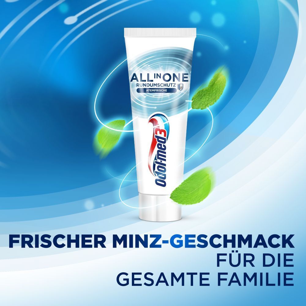 Odol-med3 All in One Protection complète Dentifrice fraîcheur respiratoire - pour une sensation de pureté et de fraîcheur supplémentaire dans la bouche