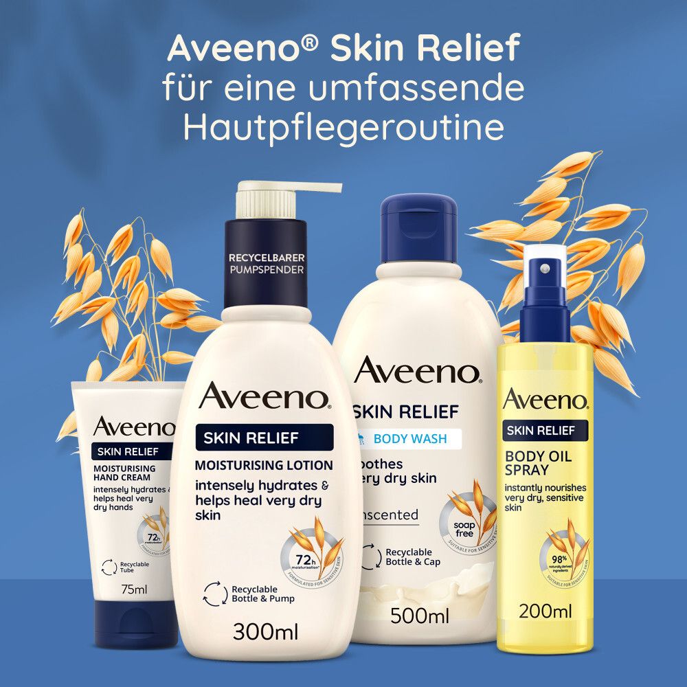 AVEENO® Skin Relief Lotion pour le corps, Huile pour le corps en spray & Crème pour les mains