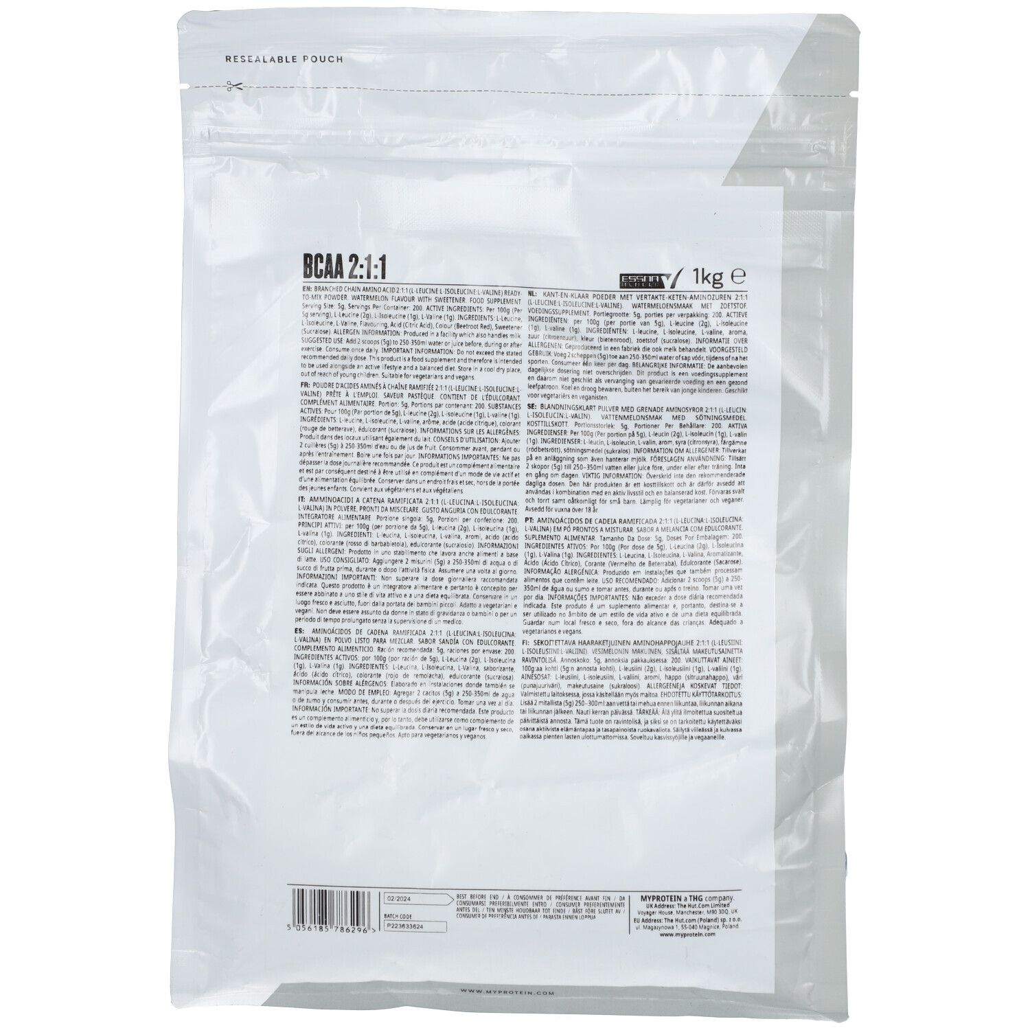 MYPROTEIN Acides aminés essentiels BCAA 2:1:1 Pastèque