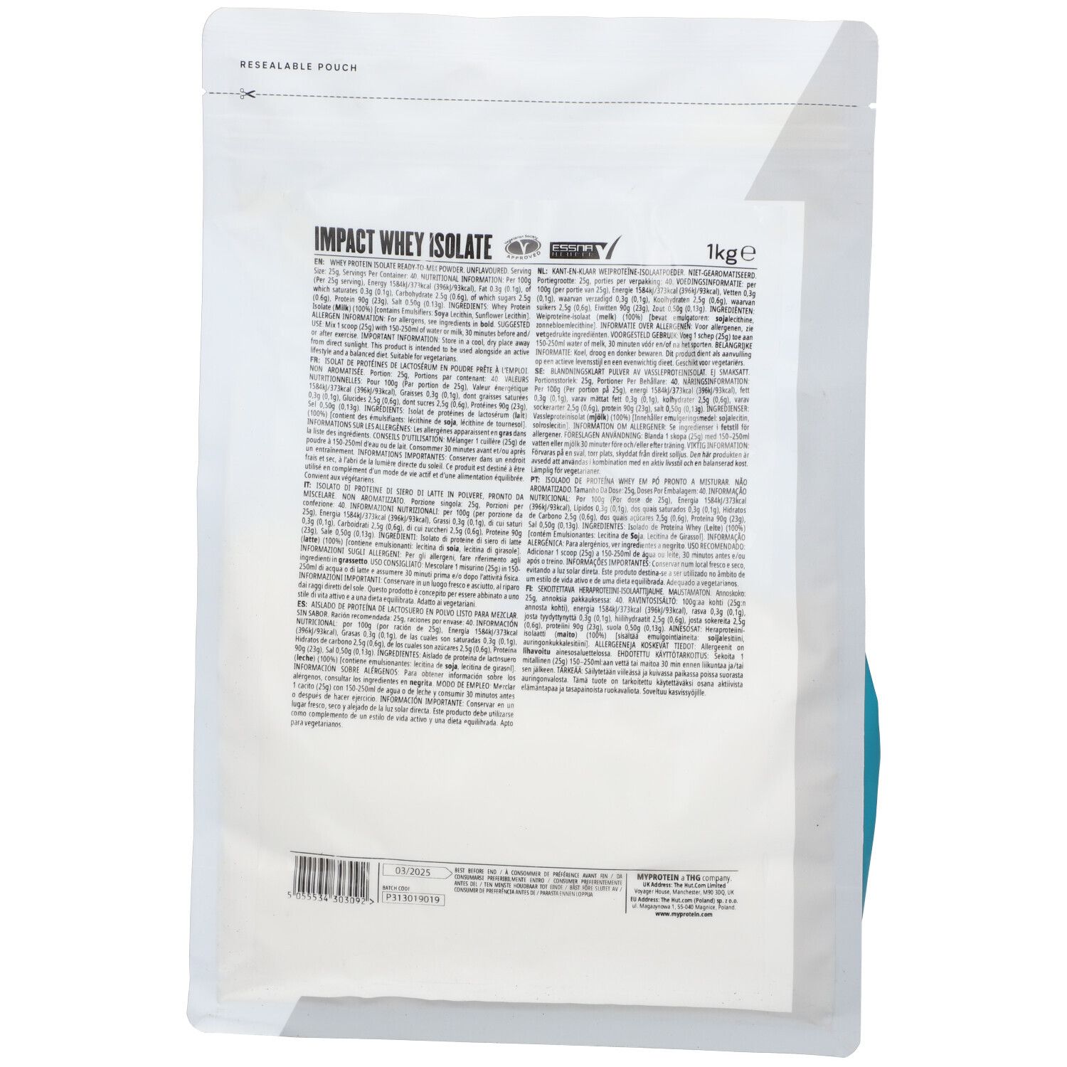 MyProtein Impact Whey Protein Unflavoured