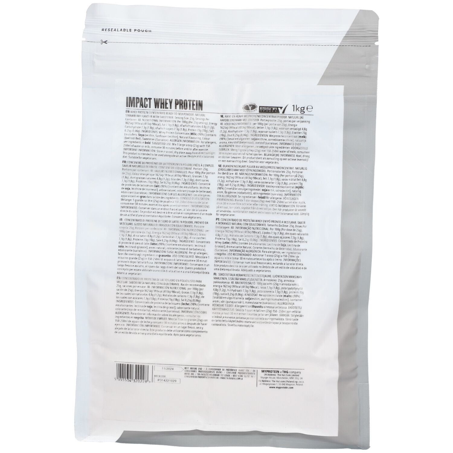MyProtein Impact Whey Protein natural Strawberry