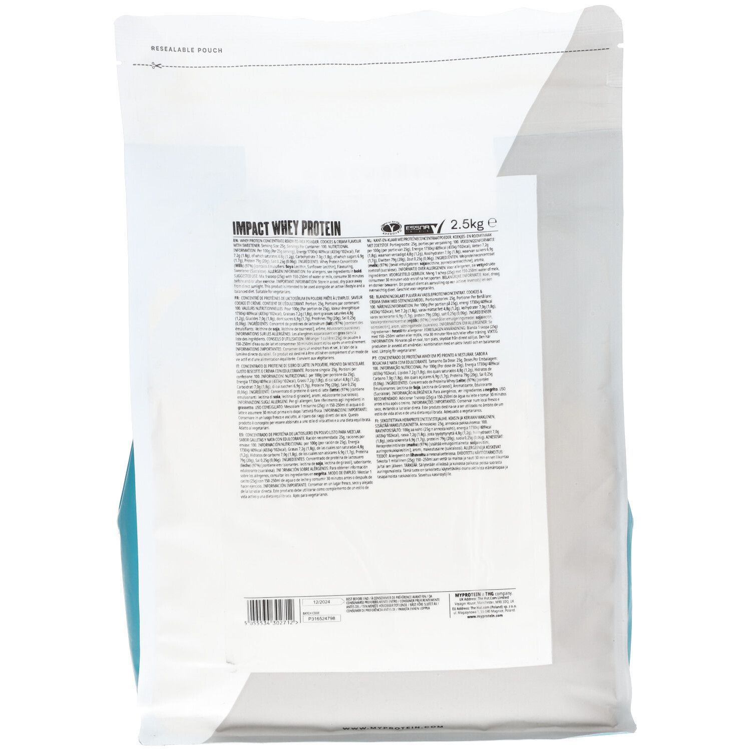 MyProtein Impact Whey Protein Cookies & Cream