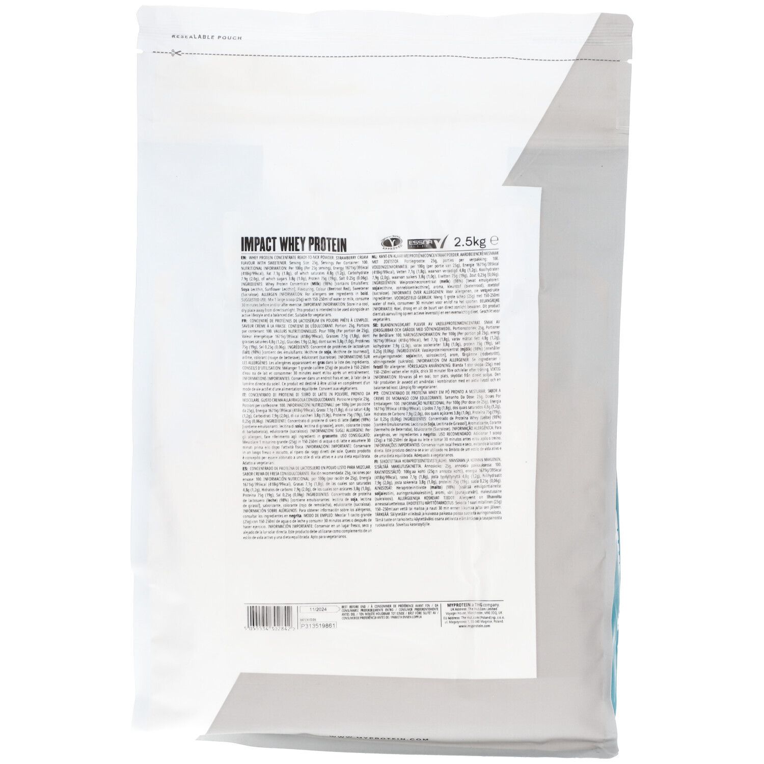 MYPROTEIN Impact Protéines Whey Crème de fraise